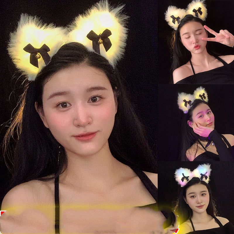 Glow Plush Bell Fox Cat Ear Headband | Magic Stories