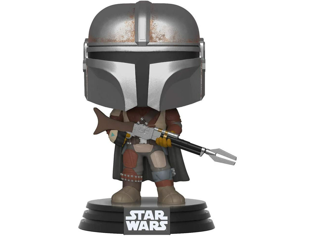 Star Wars Funko Pop Duo — Mandalorian Mando + Holiday Stormtrooper — back view