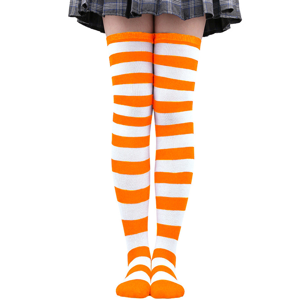 Striped Socks Hold-ups Women Over The Knee | Magic Stories