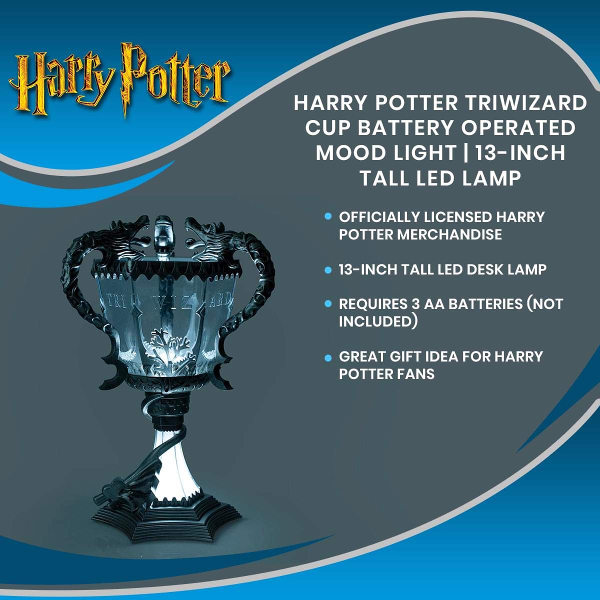 Harry Potter Triwizard Cup | 13-Inch Tall LED Lamp