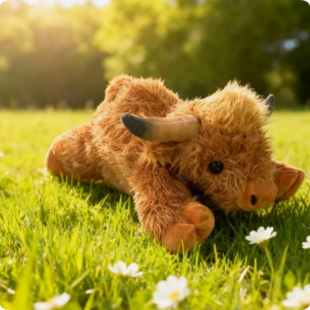 Long-Haired Highland Cow Lifelike Scottish Highland Cattle Plush Toy Doll — detail