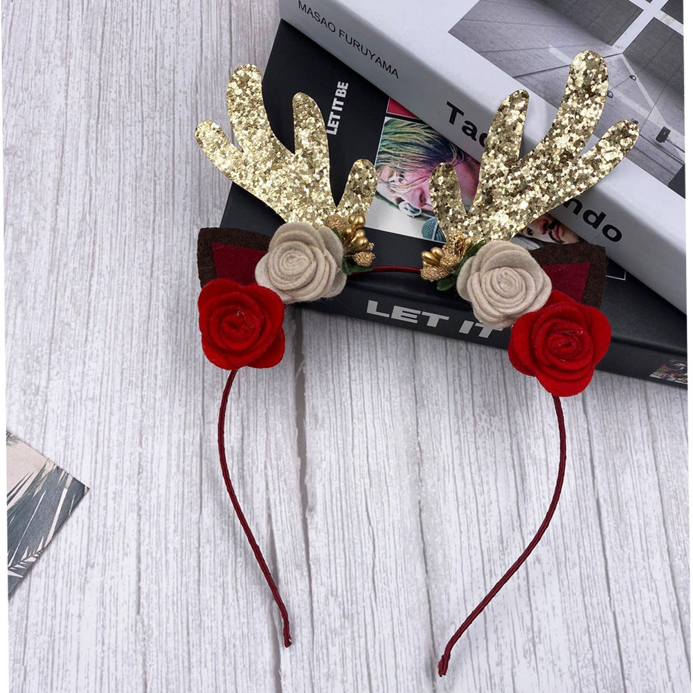 Antlers headband party party prom headband — side view
