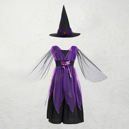 Halloween child witch costume — back view