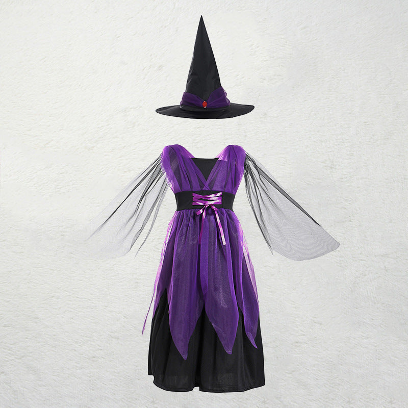 Halloween child witch costume — back view
