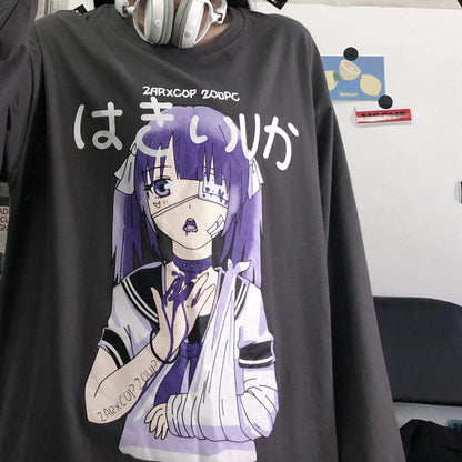 Anime all-match long sleeve t-shirt women — detail