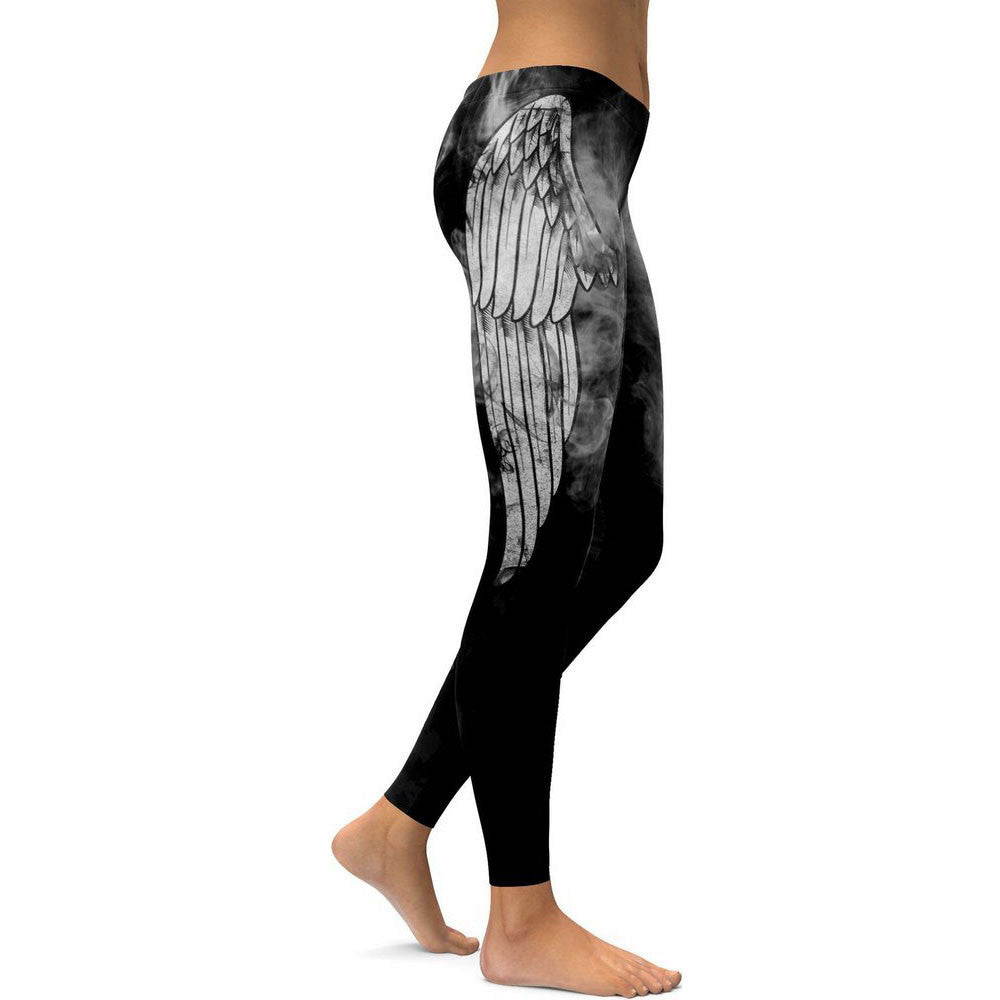 Yoga angel wings print sweatpants | Magic Stories