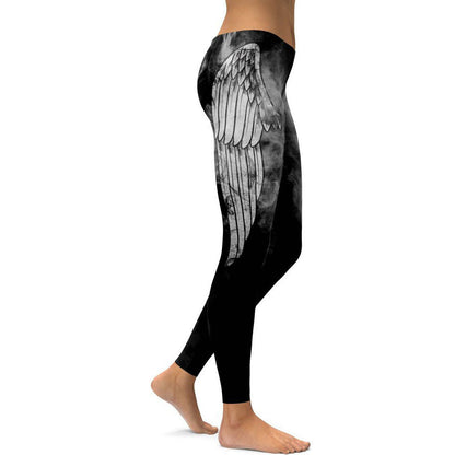 Yoga angel wings print sweatpants | Magic Stories