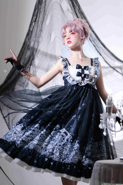 Japanese Gothic Jsk Lolita Dress Halloween Amusement Park Dark — scale reference
