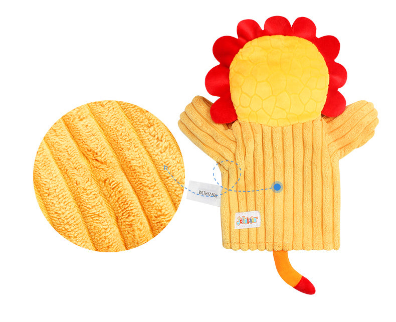 Plush finger doll — side view