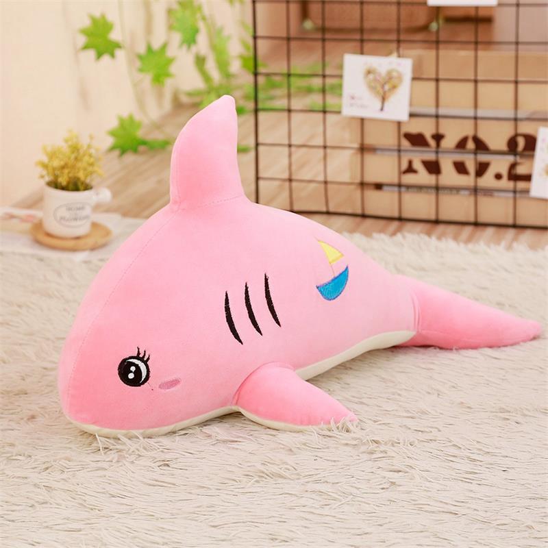 Feather Soft Body Shark Shape Doll Pillow — detail