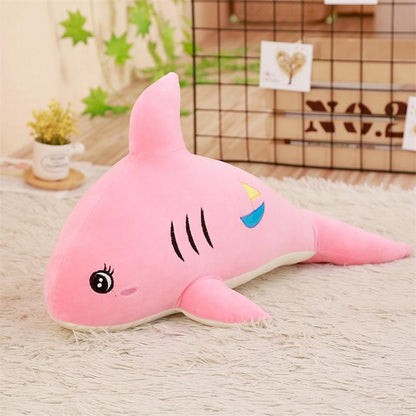 Feather Soft Body Shark Shape Doll Pillow — detail