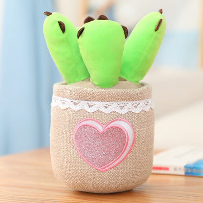New Cute Potted Plants Mushroom Ornaments Plush — scale reference