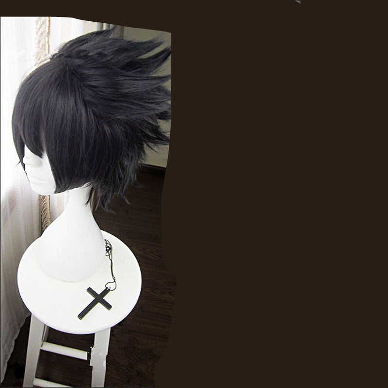 Edogawa Ranbu Closed Face Upturned Cosplay Wig — back view