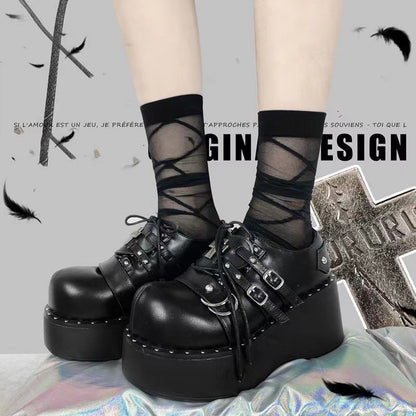 Platform Shoes Round Toe Punk Jk Lolita | Magic Stories