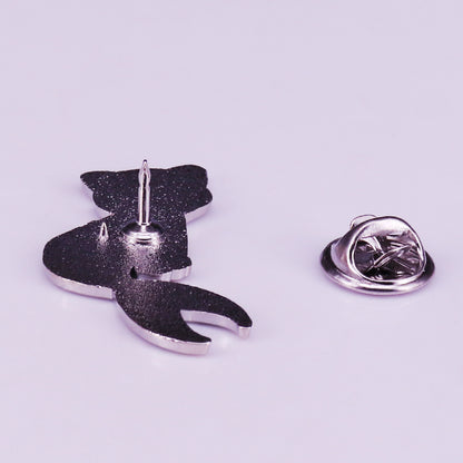 Cute Cartoon Mermaid Cat Brooch Pin Enamel Badge — back view