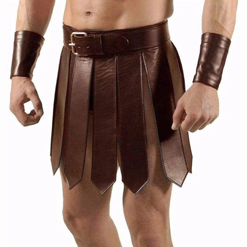 Men's Medieval Roman Skirt Samurai Cosplay Costume — side view