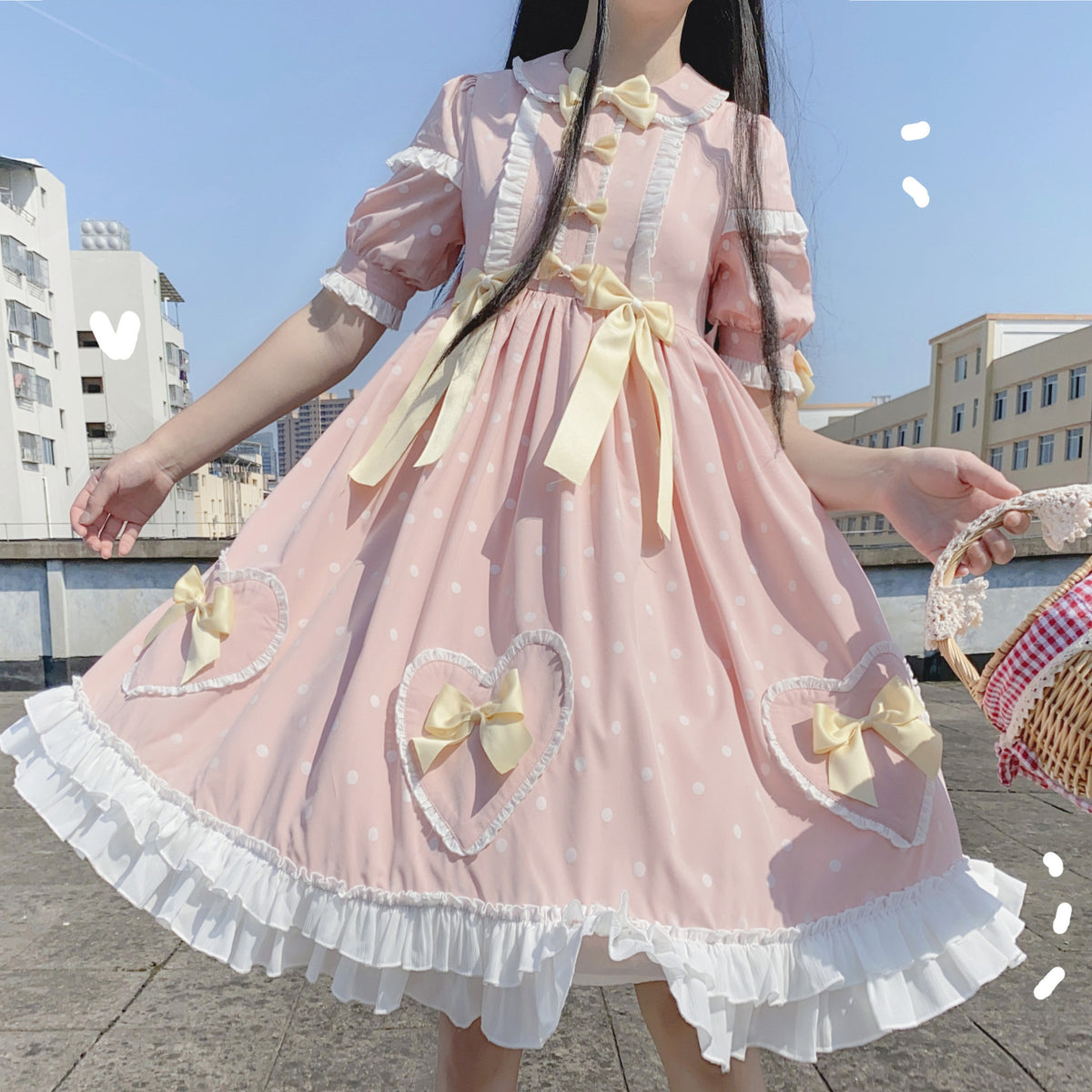 Summer sweet girl OP light Lolita everyday Lolita retro dress — back view