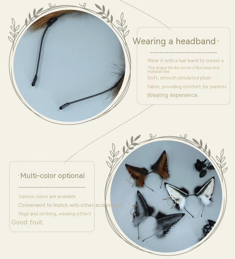 Plush Simulation Animal Ears Headband — detail