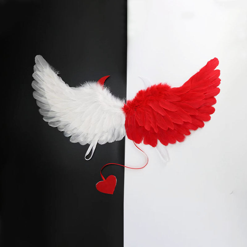 Halloween Party Makeup Costume Props Devil Angel Wings — scale reference