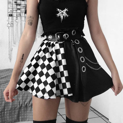 Skirt Gothic Plaid A Line Mini Skirts | Magic Stories