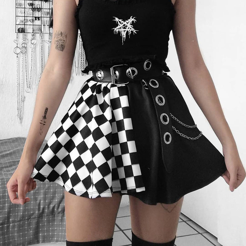 Skirt Gothic Plaid A Line Mini Skirts | Magic Stories