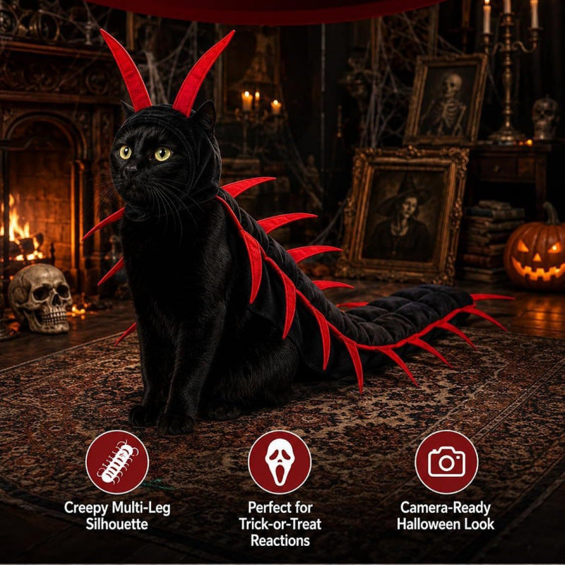 Creative Centipede-shaped Cat Costume — back view
