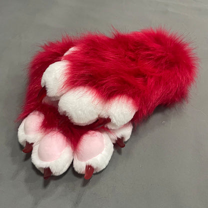 Colorful Beast Paw Gloves Cat's Paw Cute Plush — in use