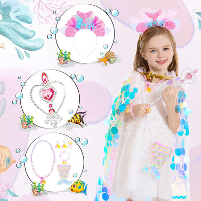 Children's Mermaid Sequin Princess Cape | Magic Stories
