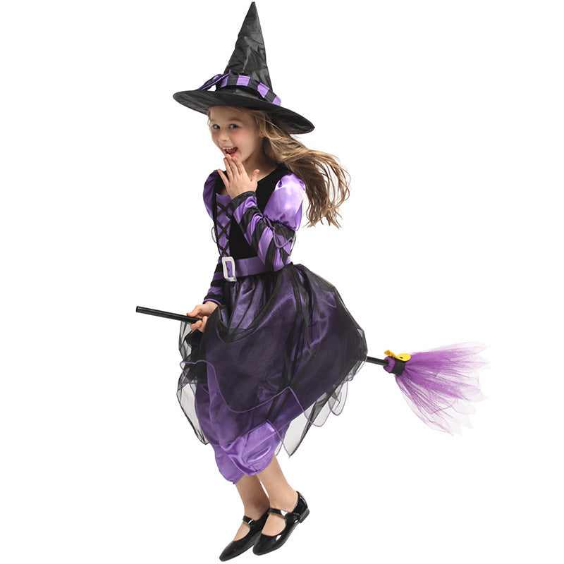 Children's magic witch costume — side view