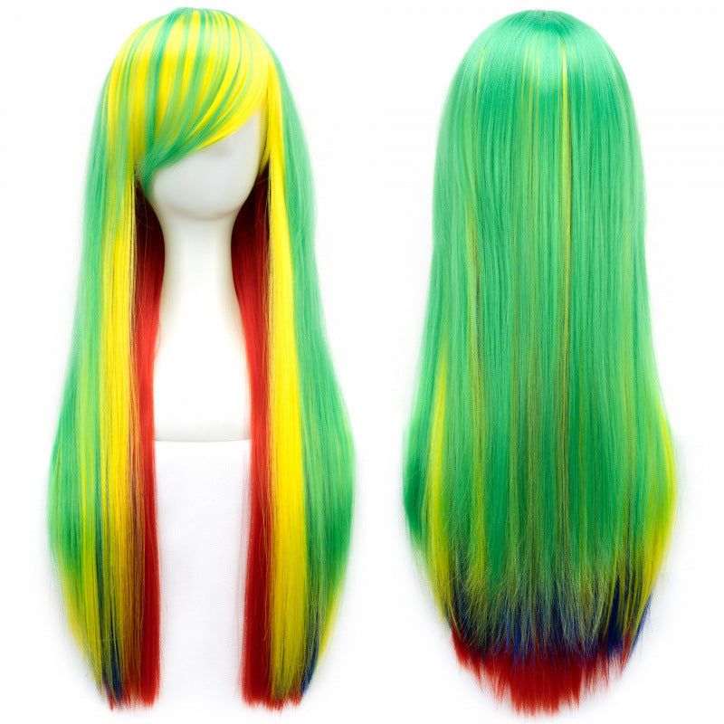 Colorful Cosplay Wig For Dance Parties — side view