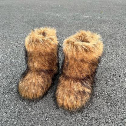 Raccoon Fur Plush Snow Boots | Magic Stories