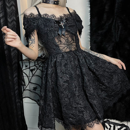 Dark Halloween Gothic Short Dress | Magic Stories