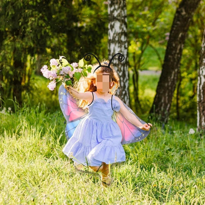 Butterfly Wings Set, 3-Piece Butterfly Costume With Wings, Antenna Headband, And Colorful Tulle Skirt—A Magical — packaging