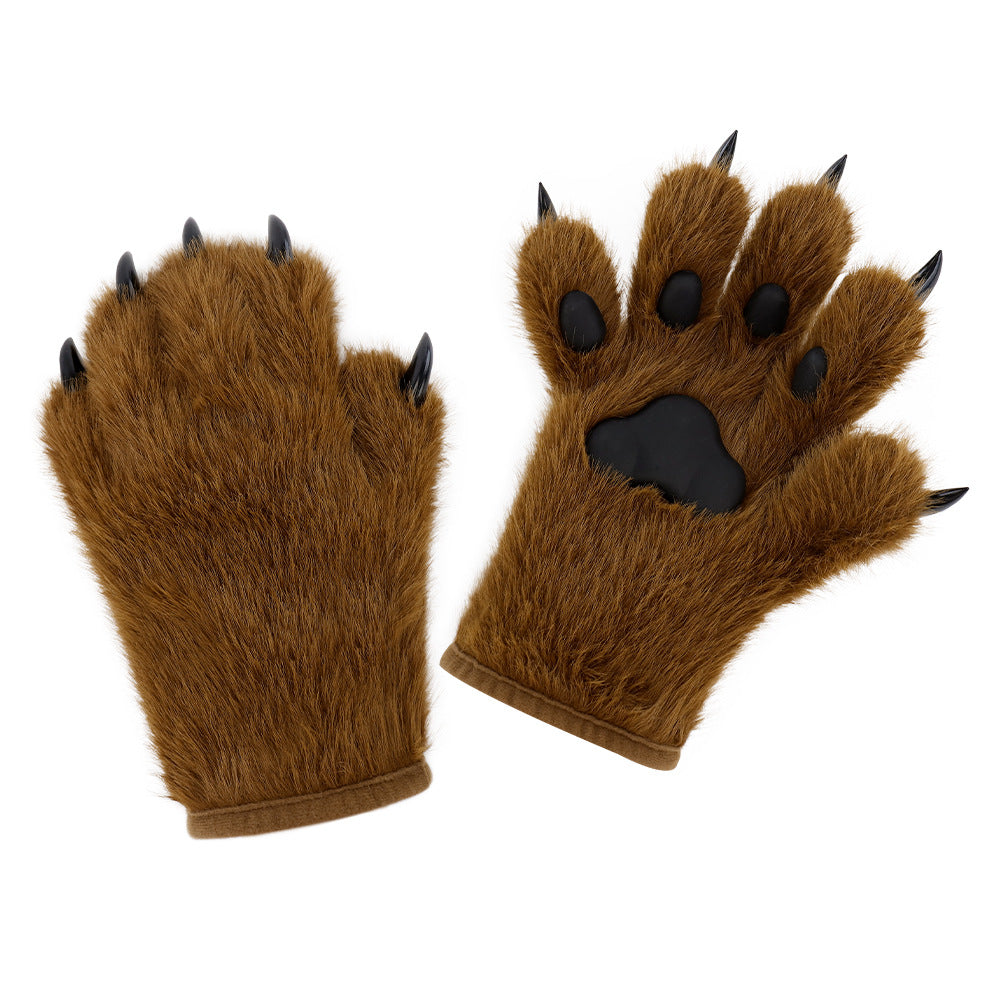Handmade Cat's Paw Gloves Plush Meat Pad Cat Palm Props — side view