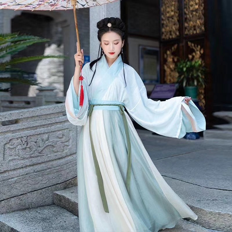 Changan Hometown Wei Jin Style Hanfu Womens ChineseStyle Daily Ancient Costume — in use