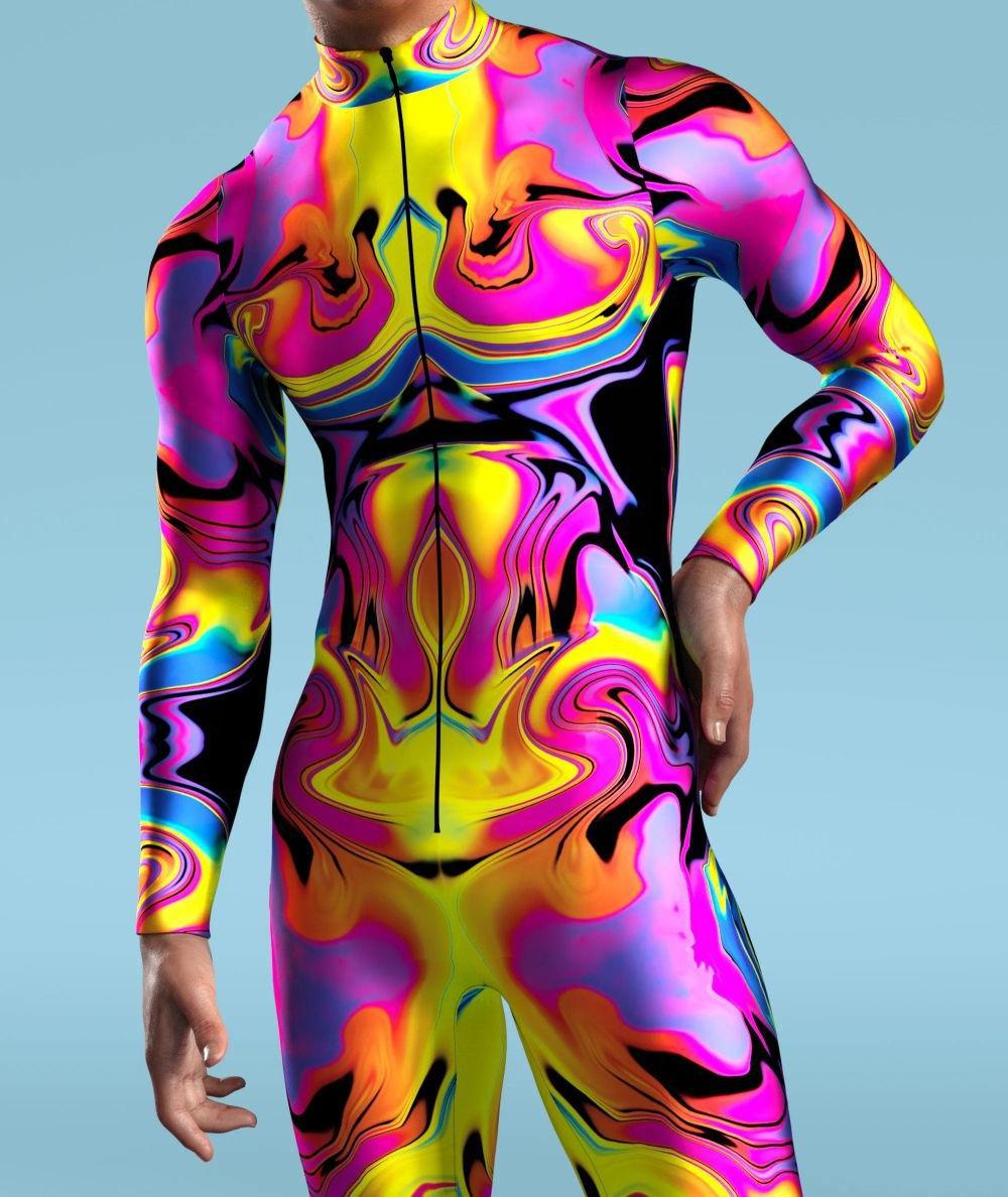 Million Holy Festival New Tights Printed Performance Costume — detail