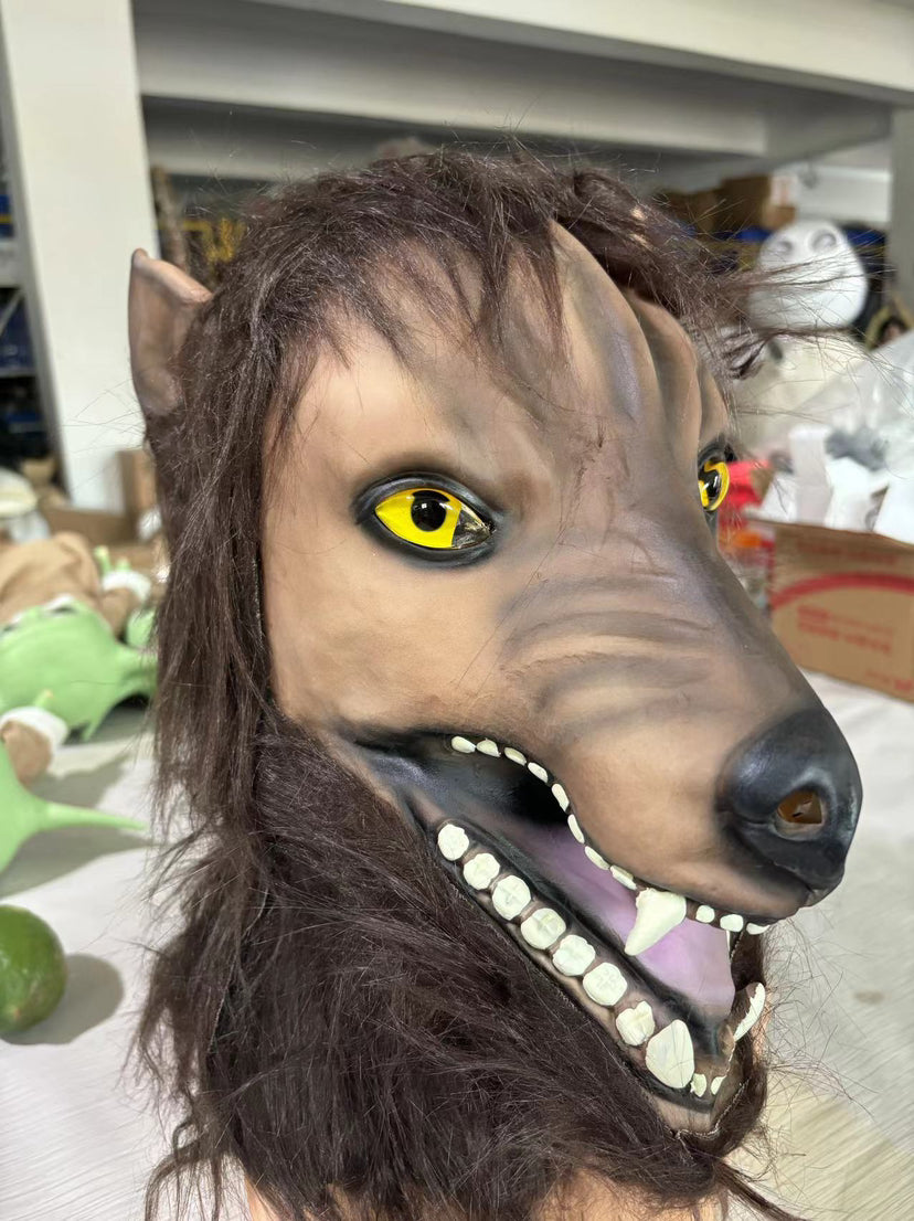 Latex Simulation Wolf Head Mask Headgear | Magic Stories