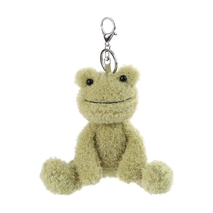 Frog Schoolbag Pendant Keychain Cute Plush Doll — detail