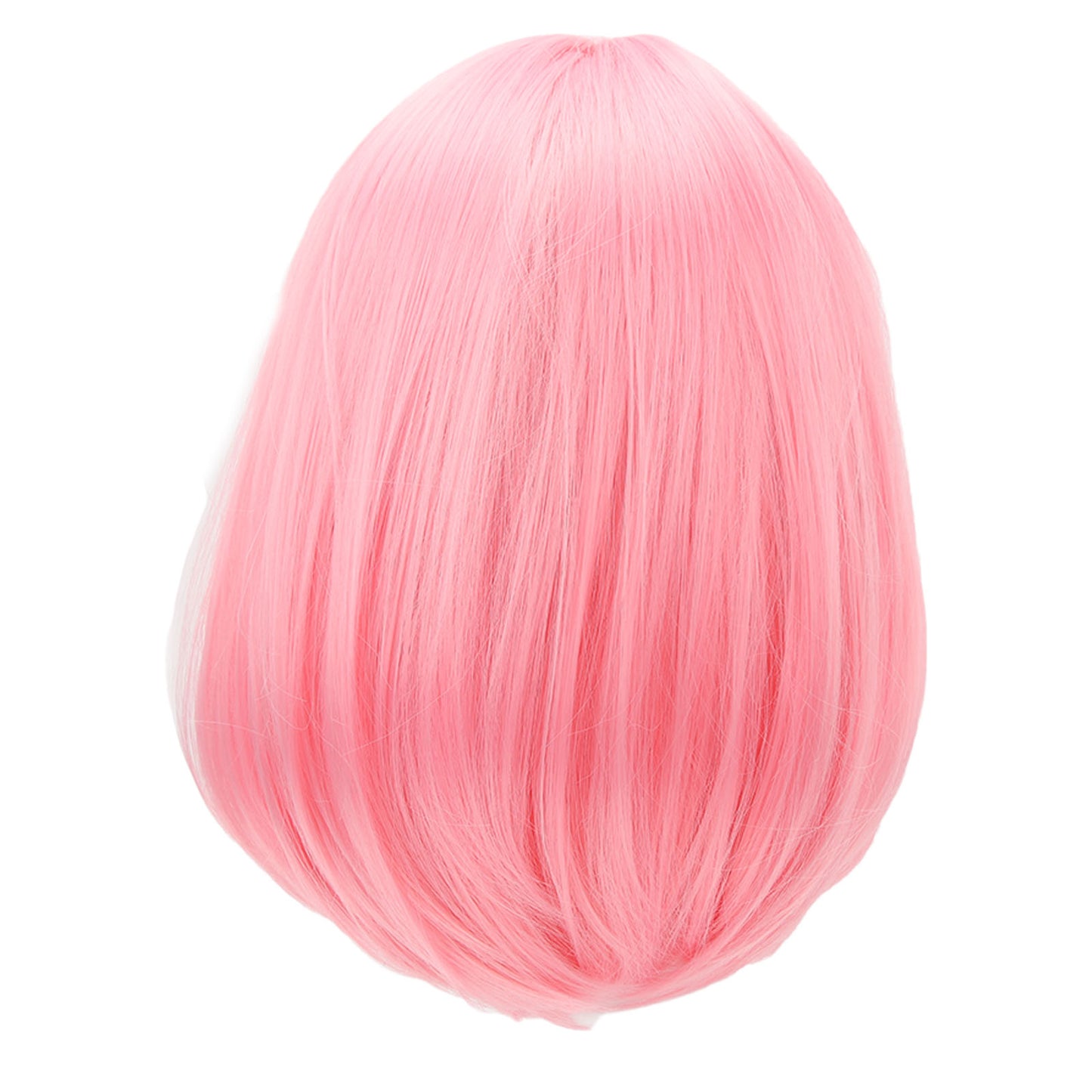 Short Pink Bob Wig Headgear Fluffy Short Straight Bob Wig With Bangs For Students — detail