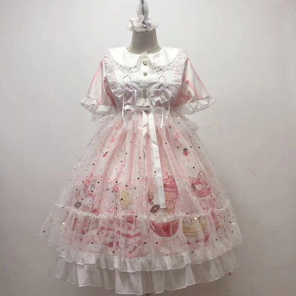 Meow Sauce Ice Cream Lolita Op Short Sleeve | Magic Stories