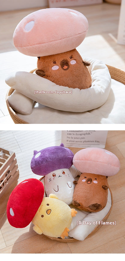Small Animal Mushroom Series Plush Toy Doll — in use