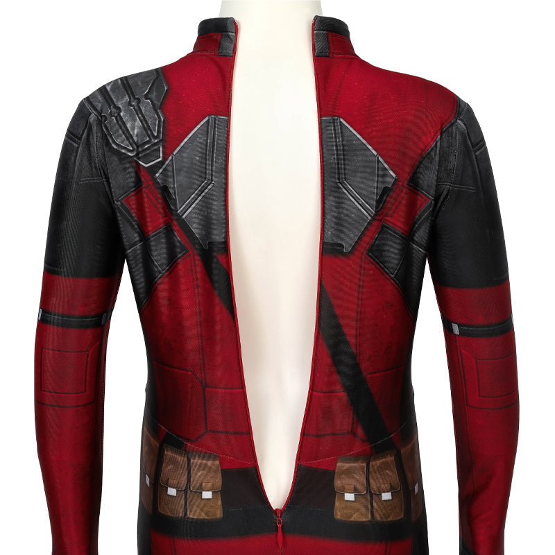 Deadpool Wade Wilson Kids Jumpsuit Cosplay Costume — scale reference