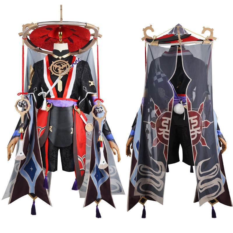 Genshin Impact Scaramouche Cosplay Costume — back view