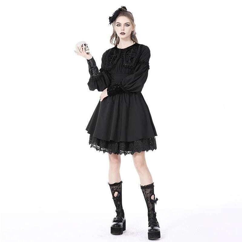 Female Coffin Collar Gothic Doll Dress | Magic Stories