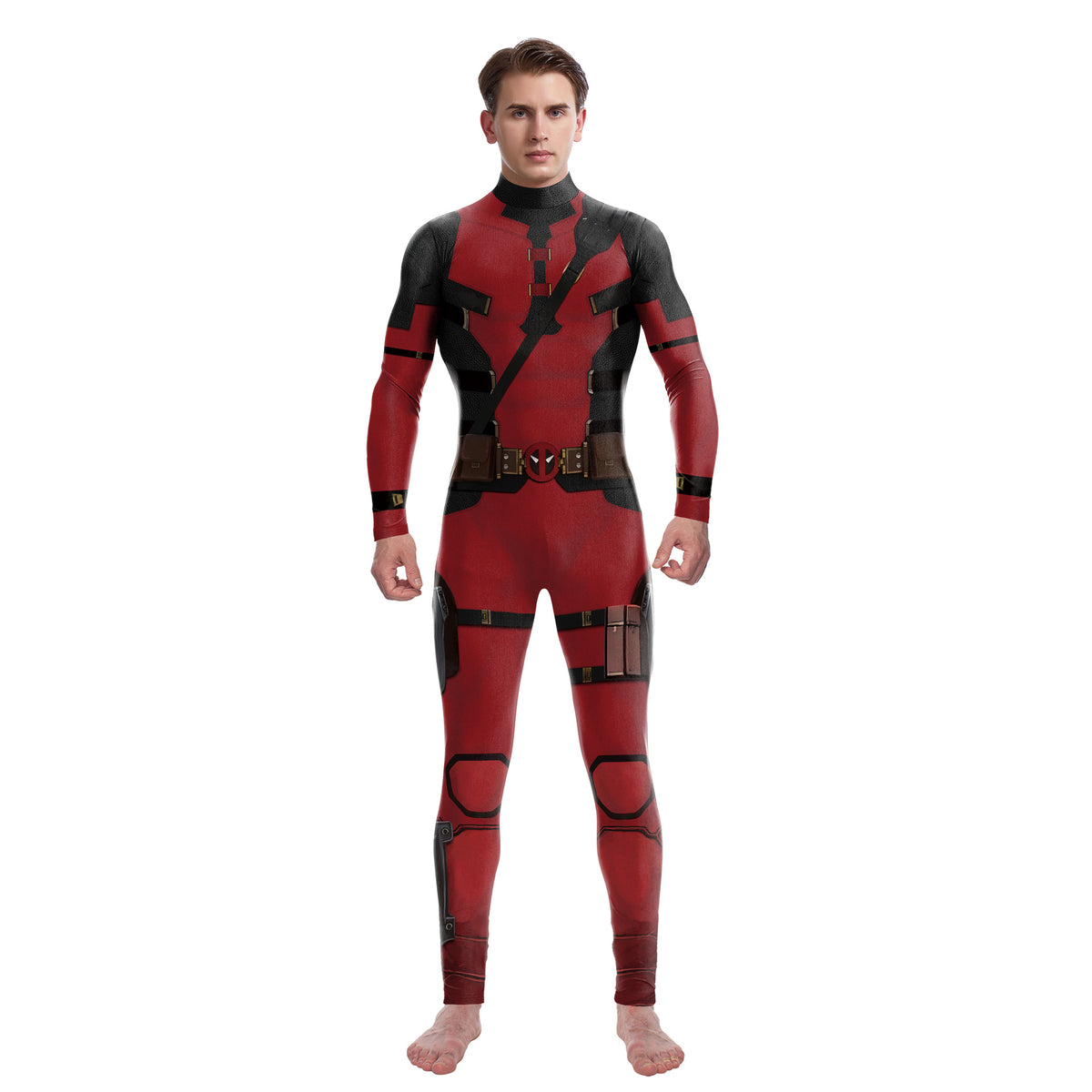 Foreign Trade Explosions Halloween Movie Cos Clothing Wolverine Costume Play Clothing Printed Jumpsuit — back view