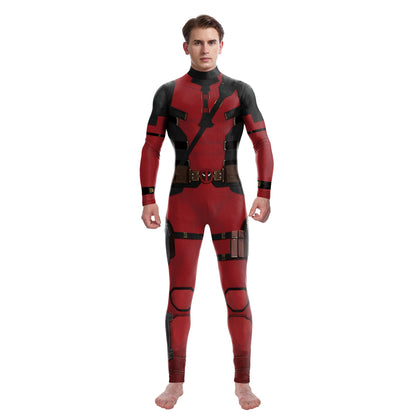 Foreign Trade Explosions Halloween Movie Cos Clothing Wolverine Costume Play Clothing Printed Jumpsuit — back view