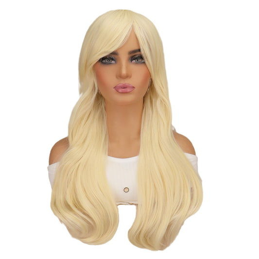 Light Golden Cosplay Wig Micro Curly Long Wig