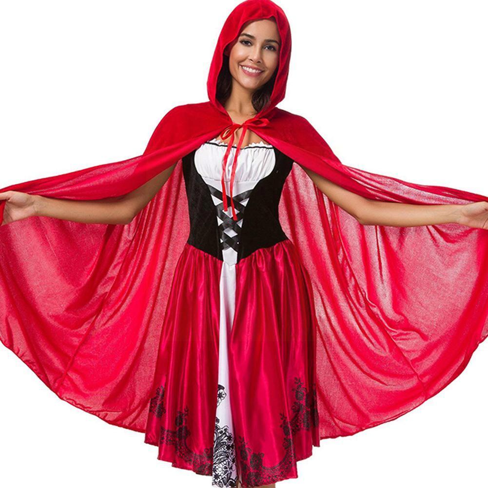 Halloween New Skull Print Witch Long Vampire Costume, Queen Dress Costume — back view