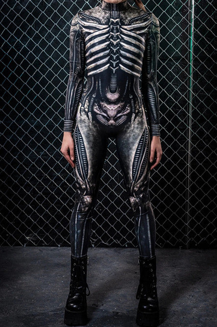 Digital Printing Halloween Cosplay Cosplay Clothes Unisex Wear Tight Long Sleeve Jumpsuit — packaging
