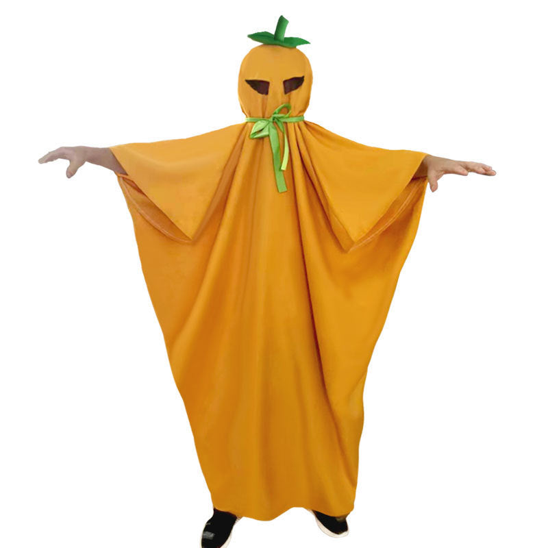 Kids' Pumpkin Cloak - Halloween Costume — side view